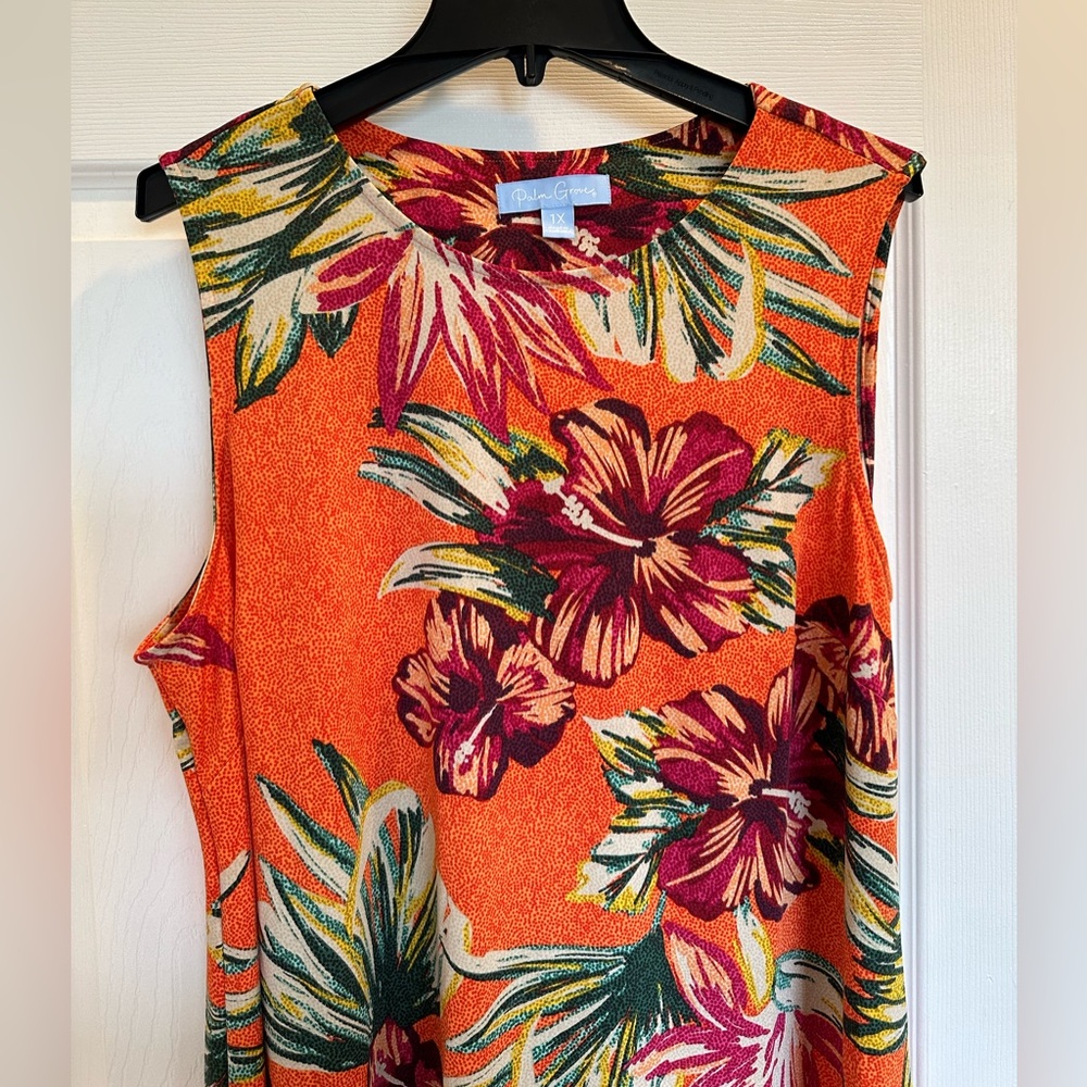 Palm Grove Orange Floral Dress